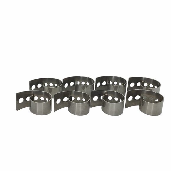 Silver Tone Set of 8 Napkin Rings Holders Curled with Punch Holes Modern Style - Picture 2 of 8